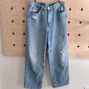 & Denim Wide Leg High Waisted Jeans Size 8